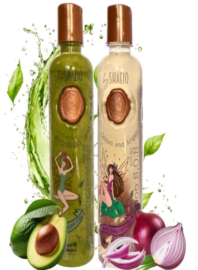 SHAEIO RITUAL BOTANICO KIT Ultrareparador y Acelerador de Crecimiento S.O.S. Shampoo de Cebolla y Argán + Tratamiento Intensivo PLEX con Banano y Aguacate 100% Colombiano. - Image 1